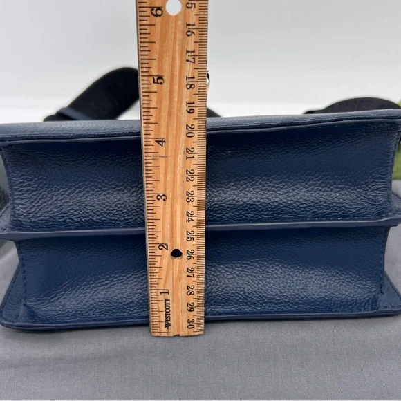 ZADIG & VOLTAIRE Leather Crossbody Clutch Bag Navy Blue NWT - Picture 13 of 15